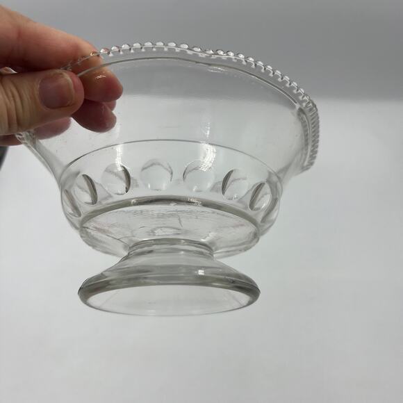 Vintage Carolina Pressed Clear Glass Hobnail Decorative Bowl Compote Dish Footed - Picture 5 of 8